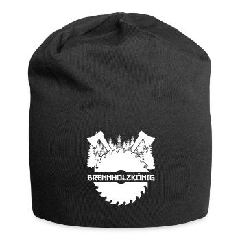 Brennholz Feuerholz Kamin Ofen Feuer - Jersey-Beanie - Schwarz - Vorne