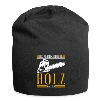 Brennholz Kamin Ofen Feuerholz Motorsäge - Jersey-Beanie - Schwarz - Vorne