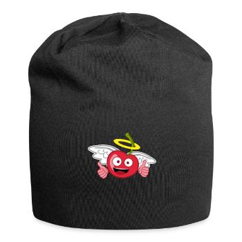 Kirschen Engel Heiligenschein Kirsche - Jersey-Beanie - Schwarz - Vorne