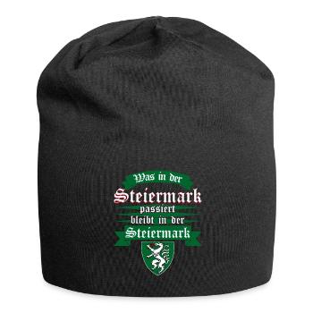 Steiermark Urlaub Österreich - Jersey-Beanie - Schwarz - Vorne