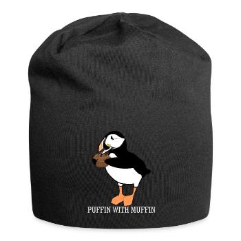 Puffin with muffin puffins - Jersey Beanie - black - Front