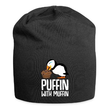 Puffin isst Muffin Papageientaucher - Jersey-Beanie - Schwarz - Vorne