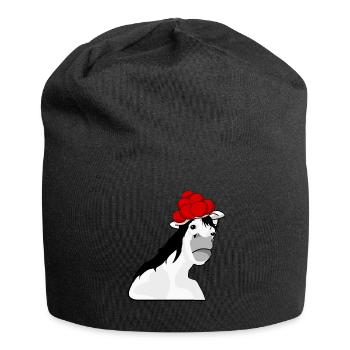Schwarzwald Pferd mit Bollenhut - Jersey-Beanie - Schwarz - Vorne