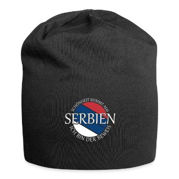 serbische Flagge Serbien Serbe - Jersey-Beanie - Schwarz - Vorne