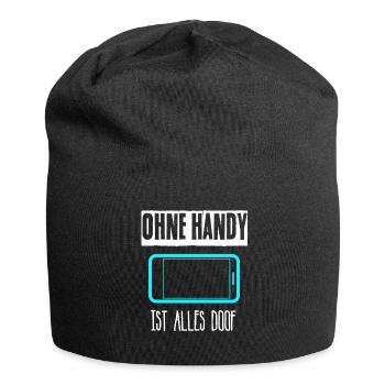 Handy Smartphone Cellphone - Jersey-Beanie - Schwarz - Vorne