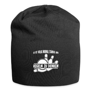 Kegeln Kegler Kegelbahn Kegelverein - Jersey-Beanie - Schwarz - Vorne