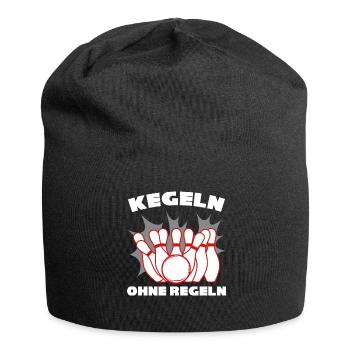 Kegeln Regeln Kegelbahn Kegelverein - Jersey-Beanie - Schwarz - Vorne