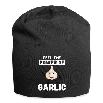 Feel the Power of Garlic - Jersey-Beanie - Schwarz - Vorne