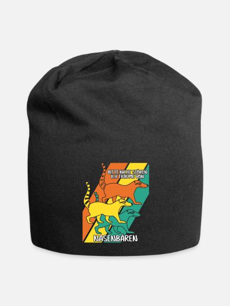 Nasenbär Retro Nasenbären - Jersey-Beanie - Schwarz
