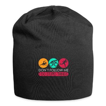 Triathlon lustig Triathleten Triathlet - Jersey-Beanie - Schwarz - Vorne