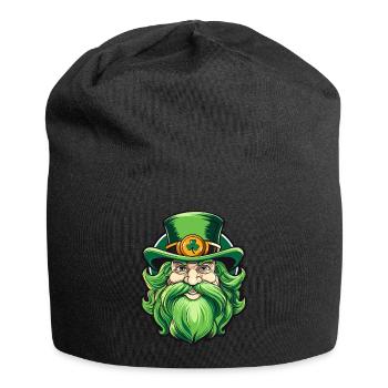 Leprechaun de la Saint-Patrick avec chapeau haut de forme - Bonnet en jersey - noir - Devant