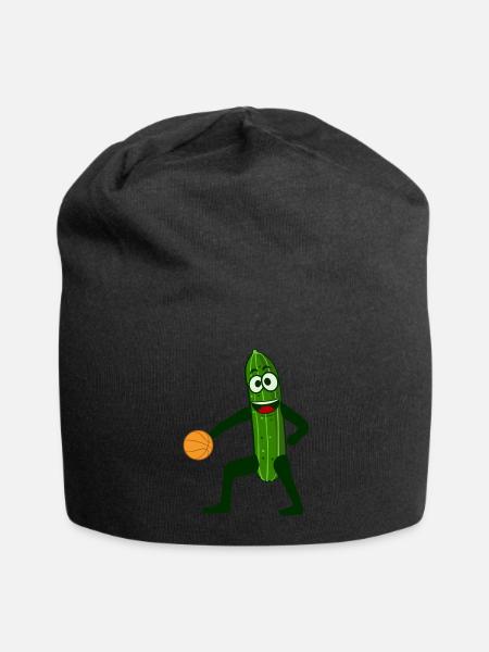 Gurke spielt Basketball Gurken - Jersey-Beanie - Schwarz