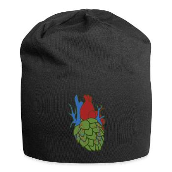 Hops Heart Beer Brewery Hobby Brewer - Jersey Beanie - black - Front