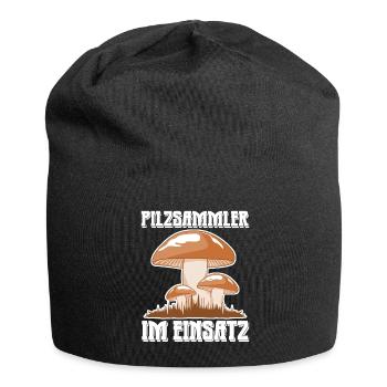 Pilzsammler im Einsatz Pilze Pilz - Jersey-Beanie - Schwarz - Vorne