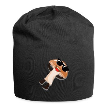 Pilz mit Sonnenbrille Pilzsammler Pilze - Jersey-Beanie - Schwarz - Vorne