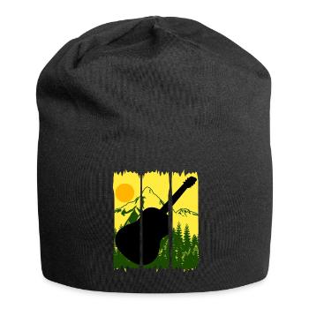 Guitar Nature Hiking Music Guitarist - Jersey Beanie - black - Front