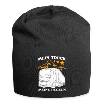 LKW Witz Trucker LKW-Fahrer Lastwagen - Jersey-Beanie - Schwarz - Vorne