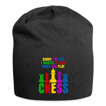 Funny Chess Pieces - Jersey-Beanie - Schwarz - Vorne