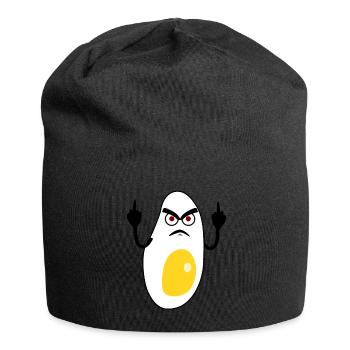 Eggs Grumpy Fried Egg - Jersey Beanie - black - Front
