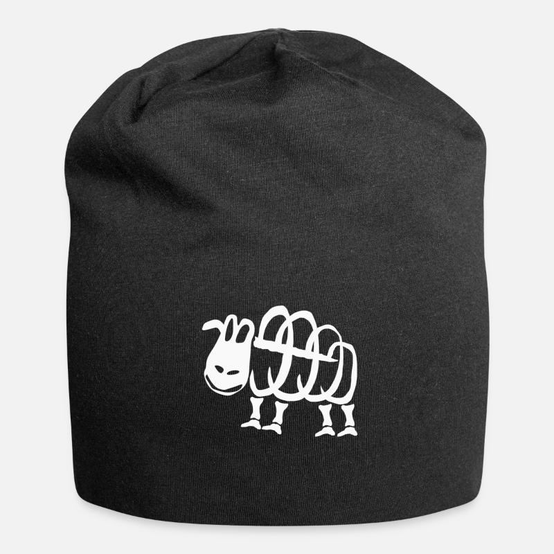 Squelette de mouton - Bonnet en jersey - noir