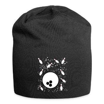 Bowling Ball in Space with Bowling Pins - Jersey-Beanie - Schwarz - Vorne