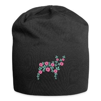 French Bulldog made of Flowers - Jersey Beanie - black - Front