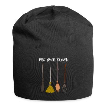 Witch Witchcraft Witch's Broom Halloween - Jersey Beanie - black - Front