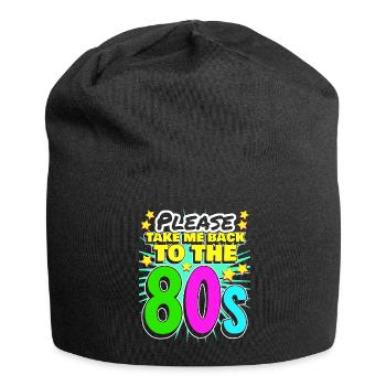 80s 1980's Party Retro - Jersey Beanie - black - Front