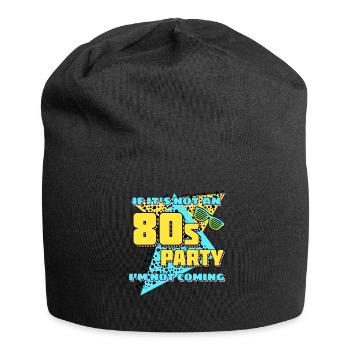 80s 1980's Retro Party - Jersey Beanie - black - Front