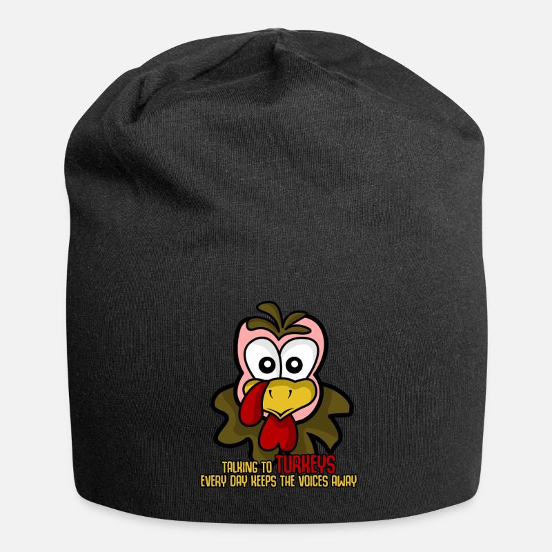Turkey Turkeys - Jersey Beanie - black