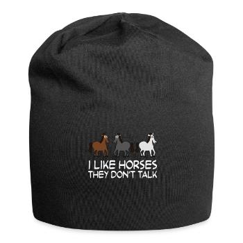Funny Horses Horse Riding - Jersey Beanie - black - Front