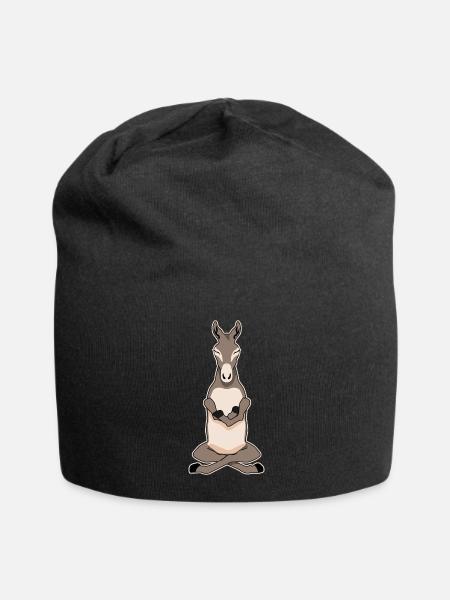 Meditationg Donkey Meditation Donkeys - Jersey-Beanie - Schwarz
