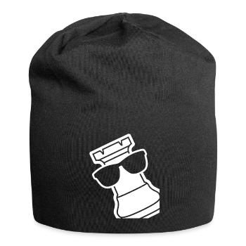 Chess Rook with Sunglasses - Jersey-Beanie - Schwarz - Vorne