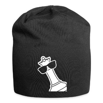 Chess Queen with Sunglasses - Jersey Beanie - black - Front