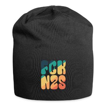 FCK NZS - Gegen Rechts - Nie wieder ist jetzt - Jersey-Beanie - Schwarz - Vorne