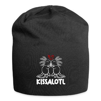 Kissing Axolotl Kisses Axolotls - Jersey-Beanie - Schwarz - Vorne