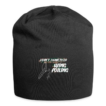Wing Foiling Winging Wingsurfing - Jersey-Beanie - Schwarz - Vorne