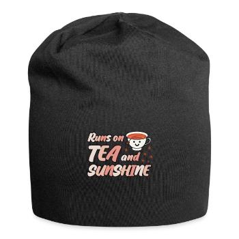 Tasse à thé Sachet de thé Théière - Bonnet en jersey - noir - Devant