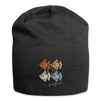 Be different - Pisces - swimming against the tide - Jersey Beanie - black - Front