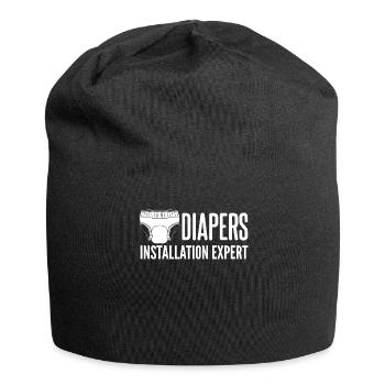 Diapers Baby Babies Parents Diaper - Jersey Beanie - black - Front