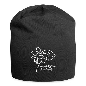 Fleur de vomir de la Saint-Valentin - Bonnet en jersey - noir - Devant