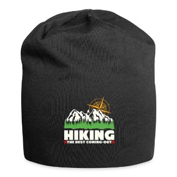 Hiking Outdoor Hiker Trekking - Jersey Beanie - black - Front