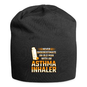 Inhalateur d’asthme Respiration sifflante asthmatique - Bonnet en jersey - noir - Devant