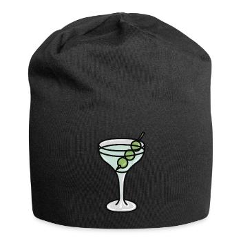 Martini Glas with Olives - Jersey-Beanie - Schwarz - Vorne