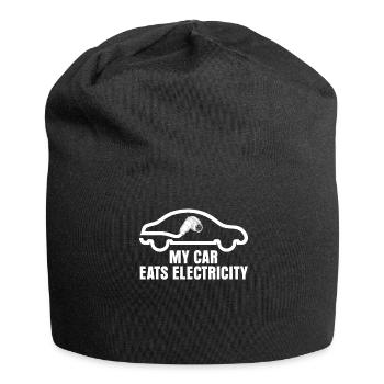 Electric Vehicle Electric Car E-Car - Jersey Beanie - black - Front