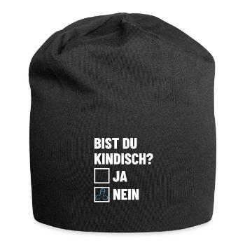 Bist du kindisch? Ankreuzen - Pimmel - Jersey-Beanie - Schwarz - Vorne
