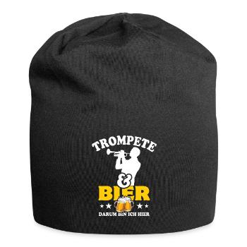 Trompete & Bier - darum bin ich hier - Jersey-Beanie - Schwarz - Vorne