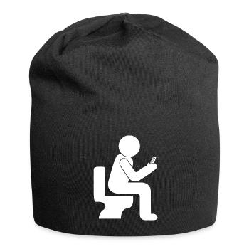 Mobile Phone Toilet Smartphone Cellphone - Jersey-Beanie - Schwarz - Vorne