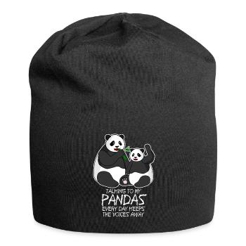 Panda Ours Drôles de Pandas - Bonnet en jersey - noir - Devant