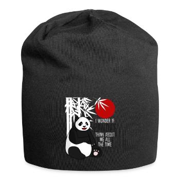 Panda Ours Pandas mignons - Bonnet en jersey - noir - Devant